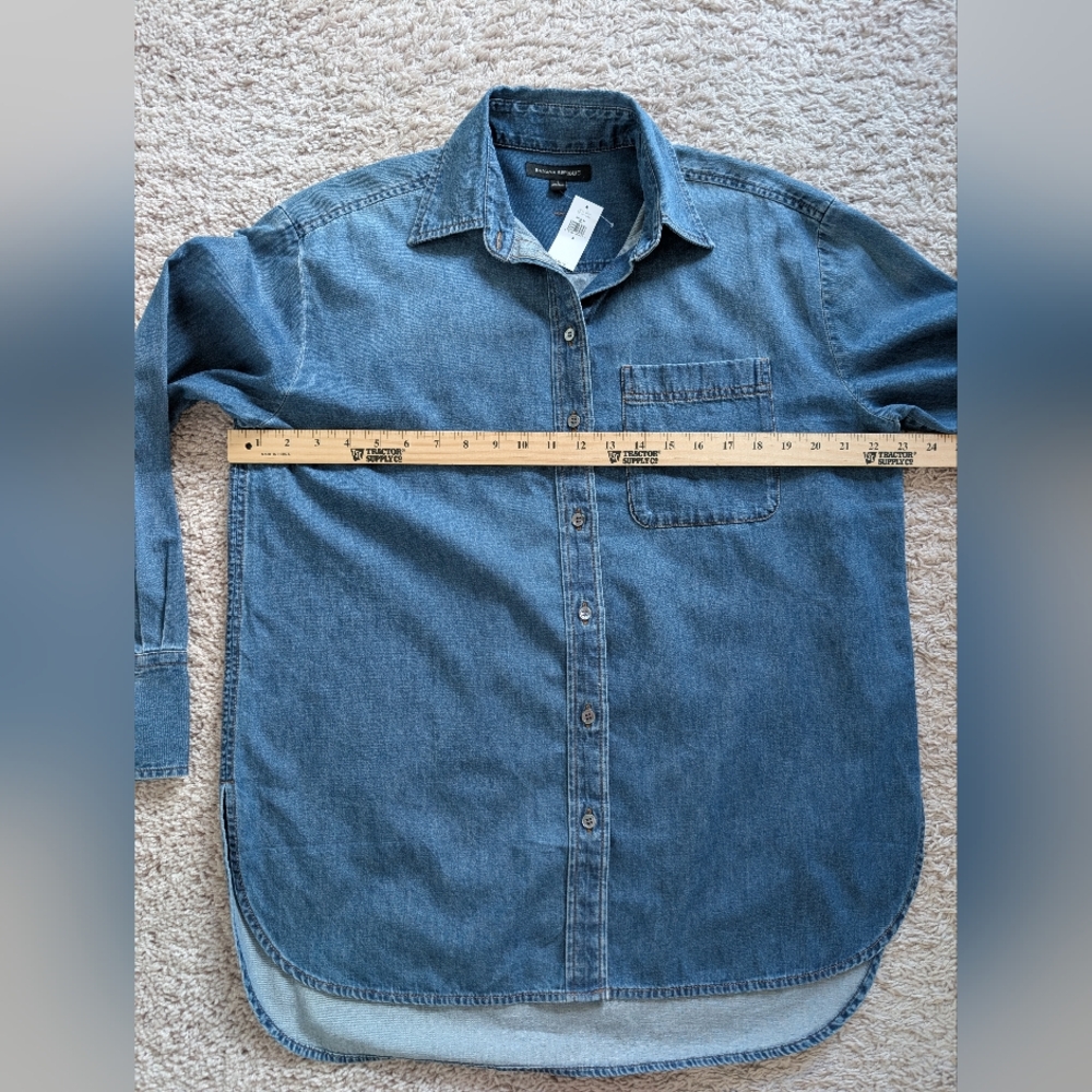 NWT Banana Republic Essential Oversized Denim Button-Down Shirt - Picture 7 of 10